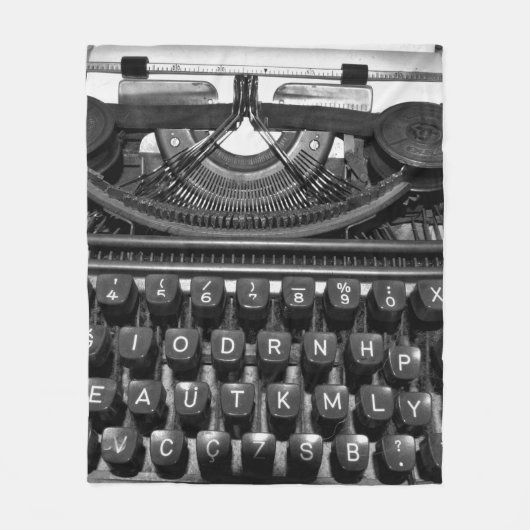 アンティーク60s rで使用される古いタイプライター フリースブランケット (正面)