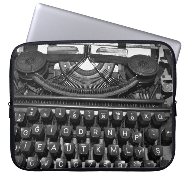 アンティーク60s rで使用される古いタイプライター ラップトップスリーブ (正面)