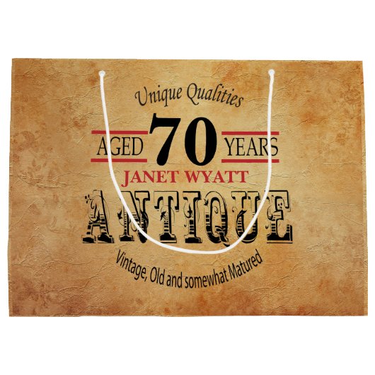 アンティーク70誕生日 ラージペーパーバッグ (裏面)