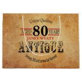 アンティーク80th誕生日 ラージペーパーバッグ (正面)