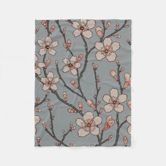 アンティーク　アルモンドブロッサム　アールヌーボー　パターン フリースブランケット (正面)