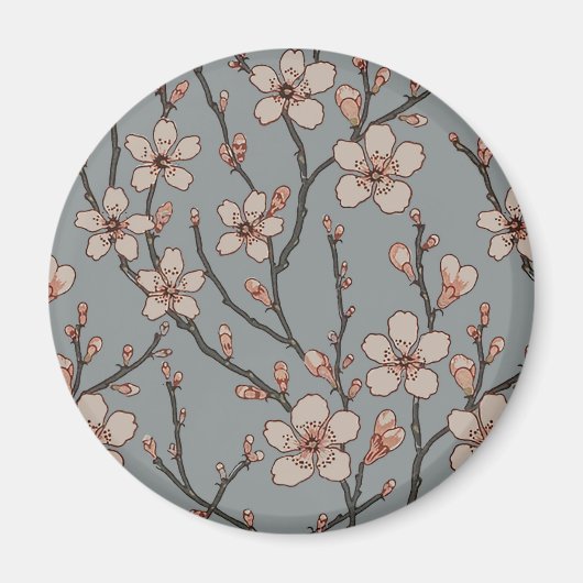 アンティーク　アルモンドブロッサム　アールヌーボー　パターン マグネット (正面)