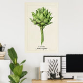 アンティーク アーティチョーク 植物画イラスト | キッチン ポスター (ホームオフィス)