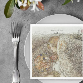 アンティーク アールヌーボー フラワー ブライダルシャワー スタンダードランチョンナプキン