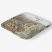 アンティーク アールヌーボー フラワー ブライダルシャワー ペーパープレート (傾斜あり)