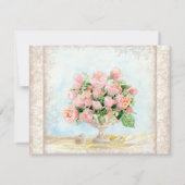 アンティーク イングリッシュ ローズ フラワースワール ウェディング セーブザデート (裏面)