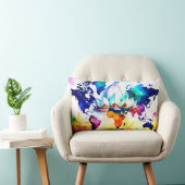 アンティーク&ウォータカラーワールドマップ装飾用クッション ランバークッション (椅子)