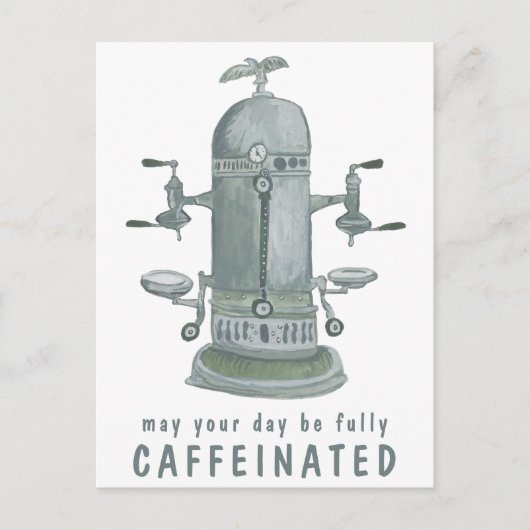 アンティーク エスプレッソ マシン コーヒー オーダーメイドにしよう 面白い ポストカード (正面)