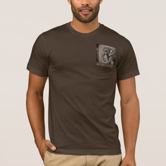 アンティーク エレファント ビンテージ ゾウ Tシャツ (正面)