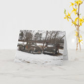 「アンティーク·オックスフォード·ミル·トラック」クリスマス·カード カード (黄色い花)