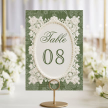 アンティーク オリーブグリーン アイボリー ドイリー レース 結婚式