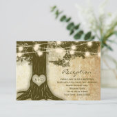 アンティーク オーク ツリー ラスティック ライト 受付情報カード 招待状 (スタンド正面)