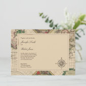 アンティーク オールド ワールド マップ ウェディング 招待状 (スタンド正面)