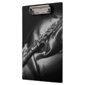 アンティーク·クラリネット·スチルライフB&W クリップボード (左)