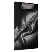 アンティーク·クラリネット·スチルライフB&W クリップボード (右)