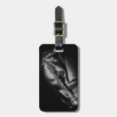 アンティーク·クラリネット·スチルライフB&W ラゲッジタグ (正面縦)
