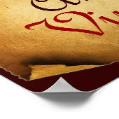 アンティーク グレープ ヴィンヤード ハーベスト パーチメント ポスター (角)