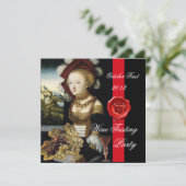 アンティーク・グレープ・ヴィンヤード ワイン・テイスティング・パーティー ワックス・シール 招待状 (スタンド正面)