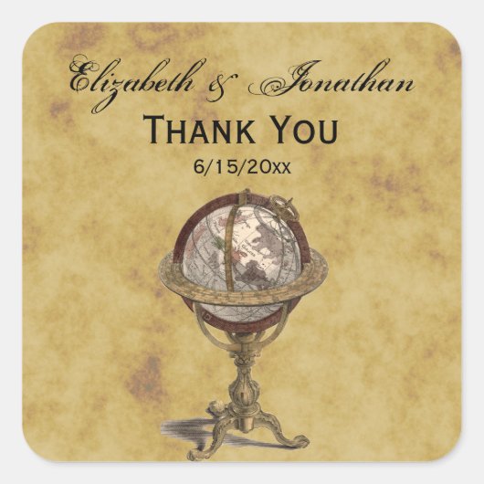 アンティーク・グローブ動揺して、BG封筒用シール スクエアシール (正面)