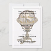 アンティーク・グローブ, 白 BG Vエンゲージメント 招待状 (裏面)