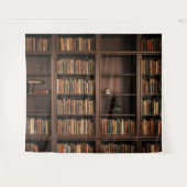 アンティーク ゴシック図書館 本棚 壁 装飾 タペストリー (正面(横))
