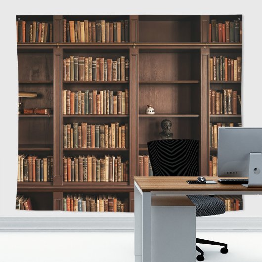 アンティーク ゴシック図書館 本棚 壁 装飾 タペストリー