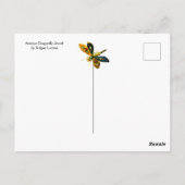 アンティーク ゴールド トンボの宝石, 黒のジェムストーン付き ポストカード (裏面)