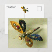 アンティーク ゴールド ドラゴフライ ジュエル with ジェムストーン ポストカード (正面/裏面)