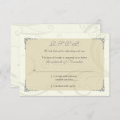 アンティーク シルバー ゴールド ケルト ノット ウェディング 返信カード (正面/裏面)