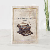 アンティーク タイプライターのバレンタインカード "You Are Just My Type" カード (正面)