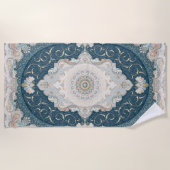 アンティーク トルコ ペルシャ カーペット ラグ ビーチタオル (正面)