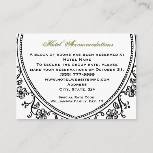 アンティーク ハート ホテル宿泊案内カード エンクロージャーカード (正面)