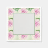 アンティーク パステルピンク ローズ ペーパー プレート スタンダードカクテルナプキン (正面)