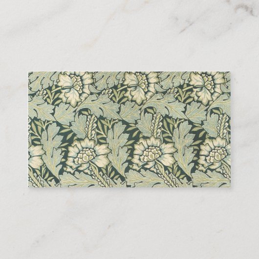 アンティーク ビクトリアン ウィリアム モリス ガーデン フラワーズ 名刺 (裏面)