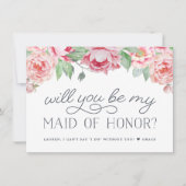 アンティーク ピオニー | 私のメイド・オブ・オナーになってくれますか カード (正面)