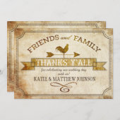 アンティーク ファーム ルーム ロココ 天候 風向計 ラスティック サンクス 招待状 (正面/裏面)