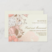 アンティーク フラワー ガーデン ウェディング レセプション カード (正面/裏面)