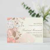 アンティーク フラワー ガーデン ウェディング レセプション カード (スタンド正面)