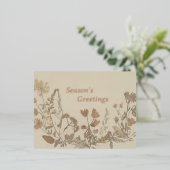 アンティーク・フラワー・コラージュ 箔シーズンポストカード (立ち正面)