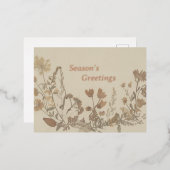 アンティーク・フラワー・コラージュ 箔シーズンポストカード (正面/裏面)
