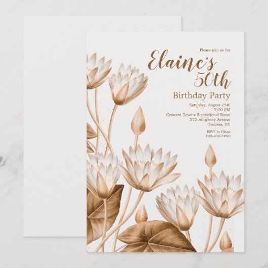 アンティーク フラワー 招待状 (正面/裏面)