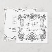 アンティーク フランス製 スクロール ブライズシャワー 両面 招待状 (正面/裏面)