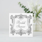 アンティーク フランス製 スクロール ブライズシャワー 両面 招待状 (スタンド正面)