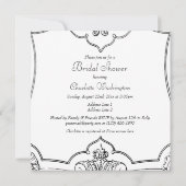 アンティーク フランス製 スクロール ブライズシャワー 両面 招待状 (裏面)