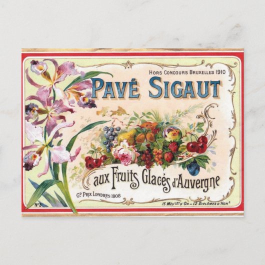 アンティーク フランス ラベル ポストカード (正面)