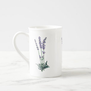 アンティーク フランス ラベンダー 花 紫の花 ボーンチャイナマグカップ