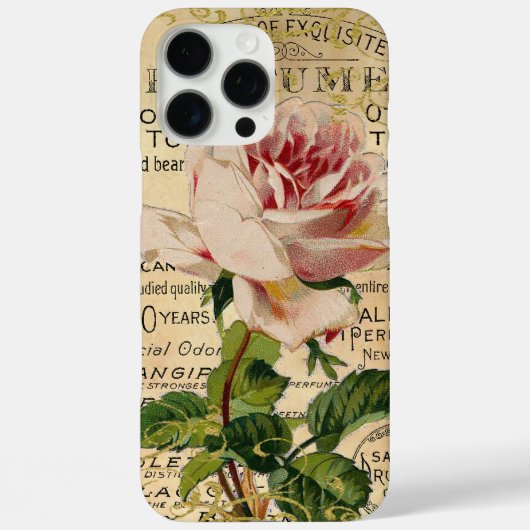 アンティーク フレンチ ピンク ローズ Case-Mate iPhoneケース (裏面)
