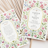 アンティーク フローラル ウォーターカラー ウェディング 招待状