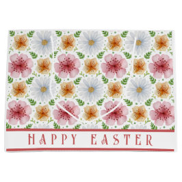 アンティーク フローラル ハッピーイースター ラージペーパーバッグ