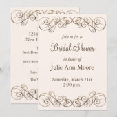 アンティーク ブライダルシャワー 招待状 (正面/裏面)